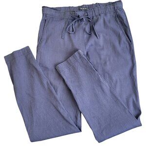Theory Neal Linen Vicose Drawstring Ankle Zip Pants Size P